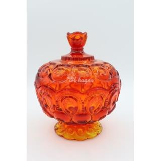 Bombonera de cristal prensado rojo - Imagen 2