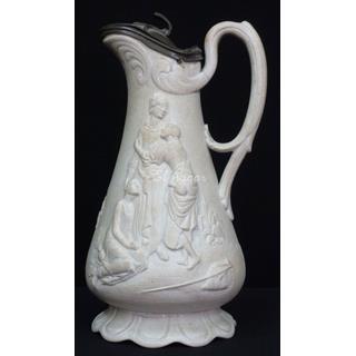 Jarra de gres prensado con tapa de estaño, 1847 - Imagen 1