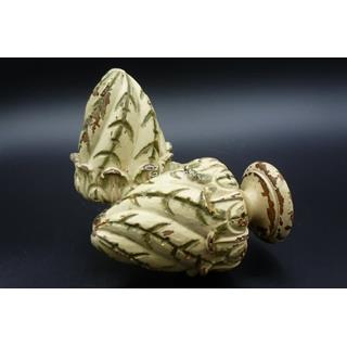 Pareja de remates de madera policromados - Imagen 1